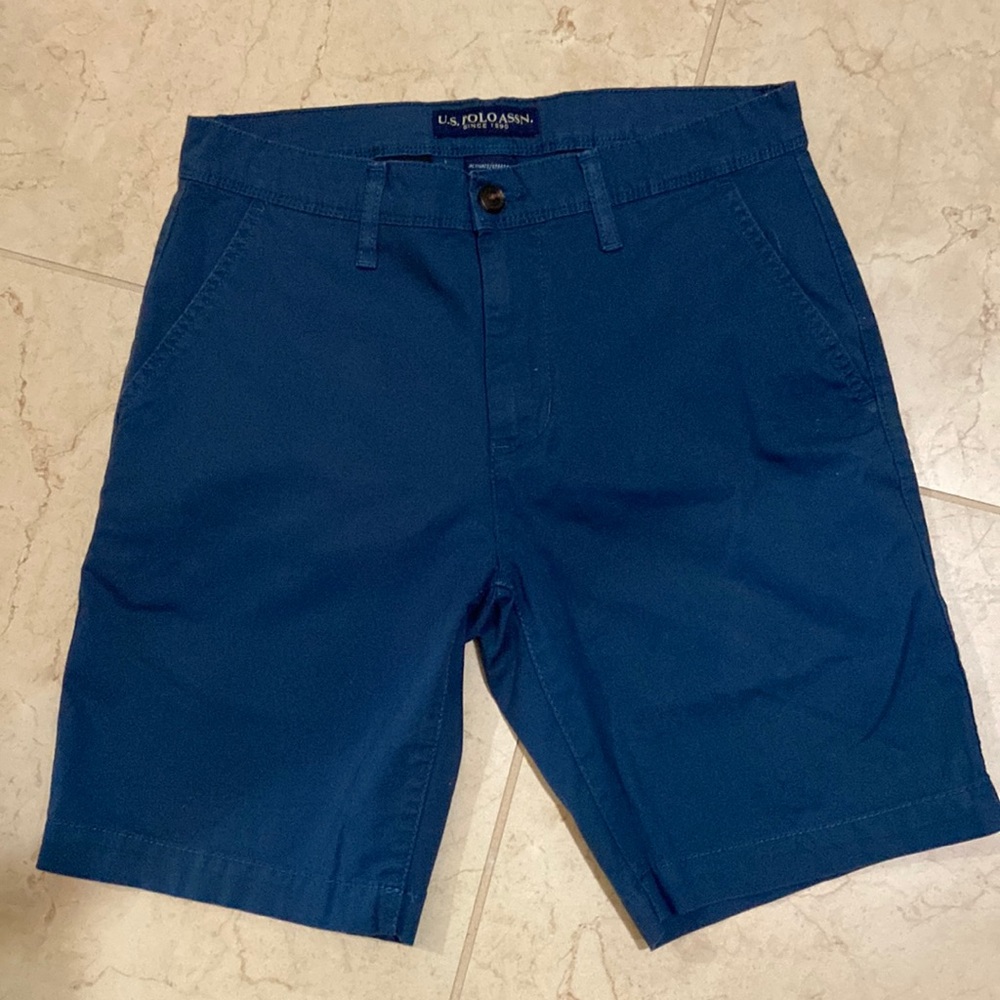 U.S. Polo Assn. Men's Navy Blue Flat-Front Shorts